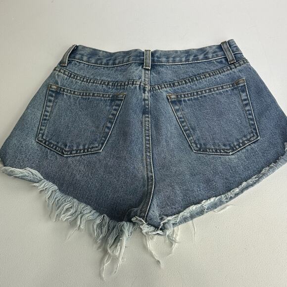 super down cut off button fly jean shorts size 26 - Picture 2 of 9